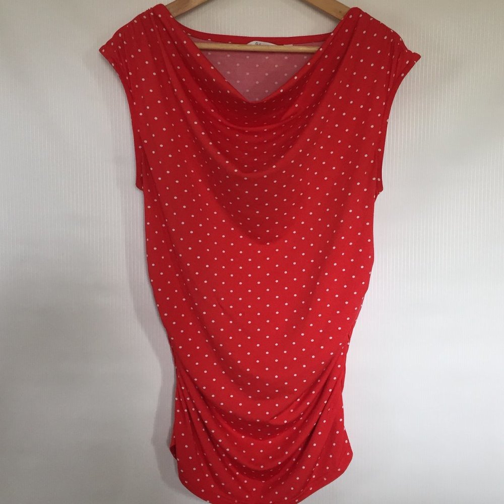 Cowl Neck Polka Dot Maternity / Nursing Top Size M